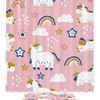 Adorable White Unicorn Cloud Doodle Star Rainbow Shower Curtain Mat for Cute Bathroom Shower