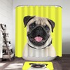Adorable Yellow Pug Dog Shower Curtain with Cute Animal Design for a Whimsical Bath 