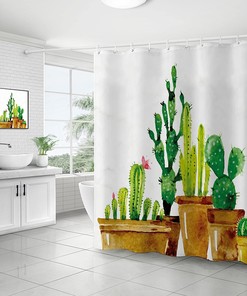Adorn Your Bath With These Gorgeous Tropical Cacti Flower Decors Shower Curtains