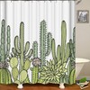 Adorn Your Bathroom With This Designer Cloth Cactus Flowers Cacti Tropical Print Decorative Shower Curtain