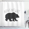 Adventure Shower Curtain - Black Silhouette Of A Wild Bear Zoo Animal Nature Passion Hipster Design