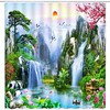Aembee Forest Birds Flower Tree Sunset Mountain Shower Curtain