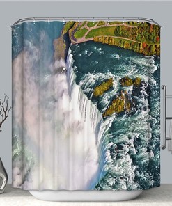 Aerial View Niagara Waterfall Waterproof Fabric Shower Curtain
