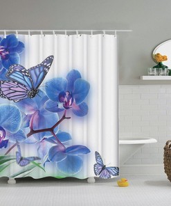 Aesthetic Butterfly Shower Curtain - Creative Design With Flower Cute Decor And Art Style For A Modern And Chic Bathroom