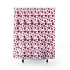 Aesthetic Festive Red Lily Floral Shower Curtain With Artistic Flowers Waterproof Fabric, Home Bath Decor Gift