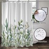 Aesthetic Watercolor Leaves Botanical Green Leaf Flower Plant Shower Curtain - Stunning Addition To Your Bathroom