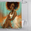 Africa Lovers African Woman Shower Curtain With Black Girl Cute Decor For Modern Bathroom