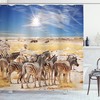 Africa Safari Park Print Shower Curtain - Wildlife Bathroom Decor