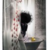African American Afro Girl Shower Curtain With Elegant Prints, Bathroom Decor Accessory
