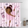 African American Ballerina Dancer Ballet Shower Curtain, Nursery Bathroom Decor 