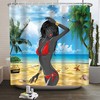 African American Black Girl Shower Curtain - Sexy Girl on The Beach Bathroom Decor