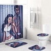 African American Black Love Print Shower Curtain
