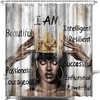 African American Black Queen Motivational Quotes Print Shower Curtain - Machine Washable Bathroom Decor