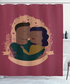 African American Family Print Shower Curtain For Bathroom