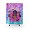 African American Girl Horoscope Shower Curtain, Empowering Bathroom Decor