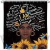 African American Girl Quote Sunflower Shower Curtain For Bathroom Decor