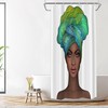 African American Girl Shower Curtain - Celebrate Diversity with Glossy Lip Bathroom Decor and Fiber Waterproof Design