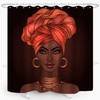 African American Girl Shower Curtain for Pretty Black Women Bathroom Decor
