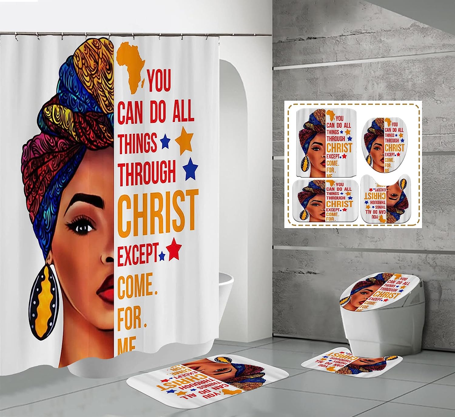 African American Girl White Bathroom Shower Curtain - Bold Contrast And Unique Design For Elegant