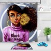 African American Girl With Flowers Shower Curtain - Modern And Aesthetic Bathroom Decor With Unique And Bold Print