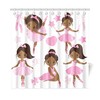 African American Girls Ballerinas Bathroom Shower Curtain For Home Decor