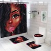 African American Lollipop Girl Shower Curtain, Black Women Bathroom Decor