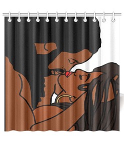 African American Love Shower Curtain - Black Bathroom Decor With Famous Quote