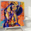 African American Lovers Couple Shower Curtain Featuring Black Art Theme - Celebrate Love And Diversity In Your Bathroom