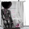 African American Pink Eiffel Tower Bathtub Shower Curtain for Fashionable Women