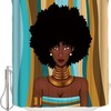 African American Pretty Girl Colorful Stripe Shower Curtain - Artistic Bathroom Decor