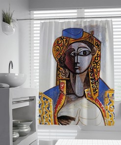 African American Pretty Girl Geometric Pattern Shower Curtain For Bathtub Home Decor