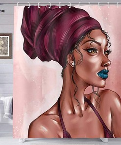 African American Pretty Girl Shower Curtain With An Abstract Twist