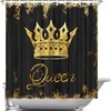 African American Queen Crown Rustic Shower Curtain, Gold And Black Bathroom Decor,