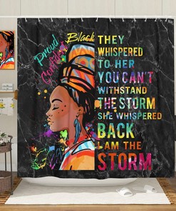 African American Queen Shower Curtain, Inspiring Black Woman Bathroom Decor, Empowering Bathroom Accessories
