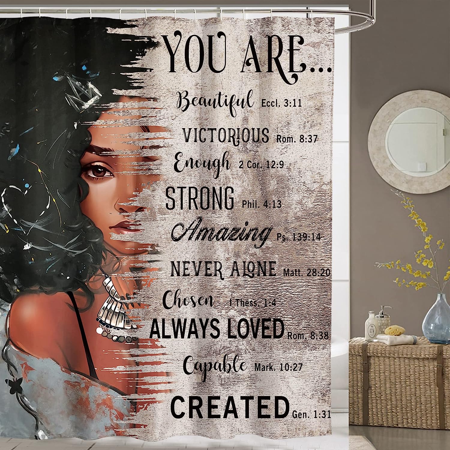 African American Quotes Inspiration Shower Curtain for Motivation