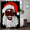 African American Santa Claus Shower Curtain, Waterproof Christmas Decor For Your Bathroom