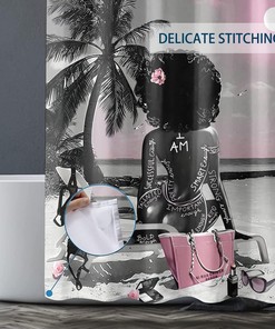 African American Sexy Afro Lady Shower Curtain for a Bold and Beautiful Bathroom