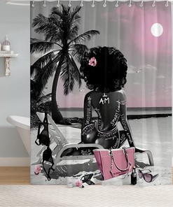 African American Sexy Afro Lady Shower Curtain for a Bold and Beautiful Bathroom