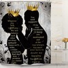 African American Shower Curtain - Empowering Women and Men with Afro Hairstyles and Gold Crown