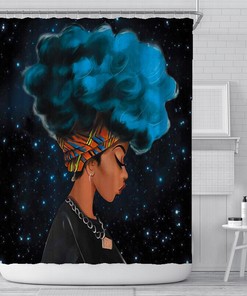 African American Shower Curtain With Afrocentric Design