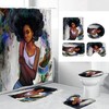 African American Shower Curtain With Curly Hair Black Girl Motivational Quote Inspirational Shower Curtain