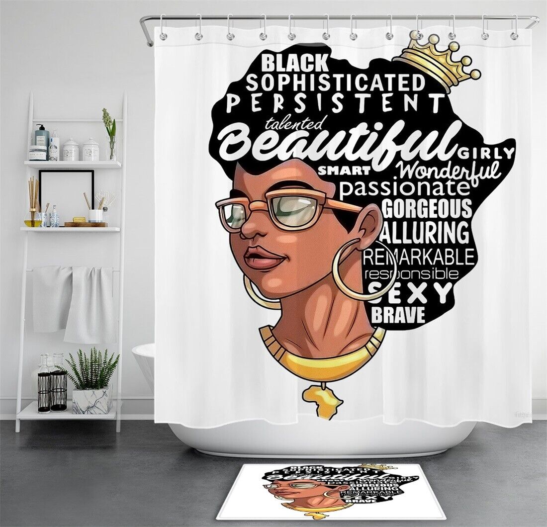 African American Shower Curtain With Quotes