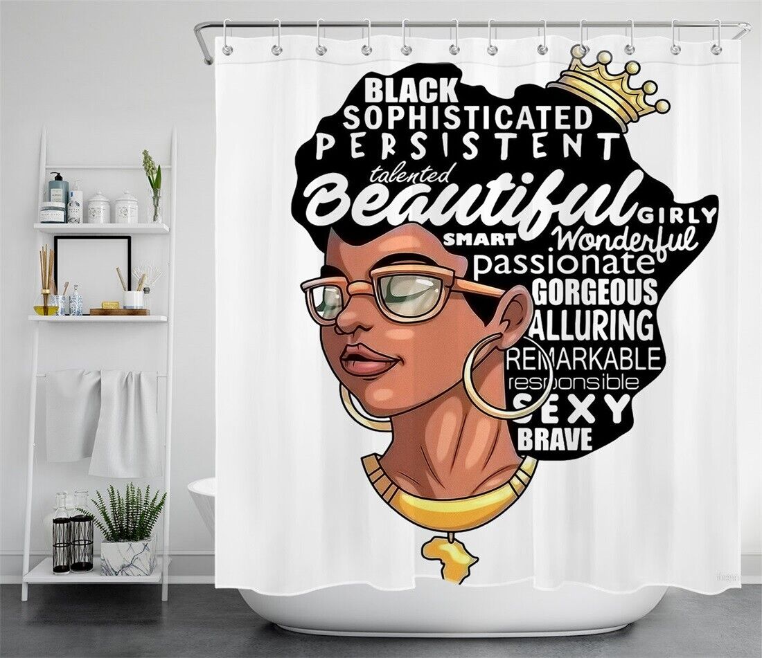 African American Shower Curtain With Quotes - Image 2