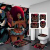 African American Shower Curtain With Red Accented Black Girl For Stylish Bathroom Decor