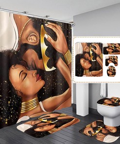 African American Shower Curtain with King and Queen Design: A Unique, Personalized Bathroom Decor Idea