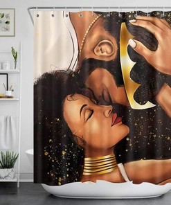 African American Shower Curtain with King and Queen Design: A Unique, Personalized Bathroom Decor Idea