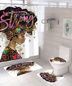African American Shower Curtain with Strong Queen and 4 Pieces for a Powerful Statement