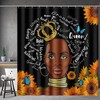 African American Sunflower Butterflies Shower Curtain, Farmhouse Bathroom Decor Accessories