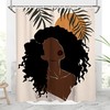 African American Themed Fabric Shower Curtain With Abstract Modern Black Women Afro Girl Lady Design