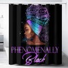 African American Woman Afro Lady Inspirational Slogan Waterproof Shower Curtain For Bathroom Decor